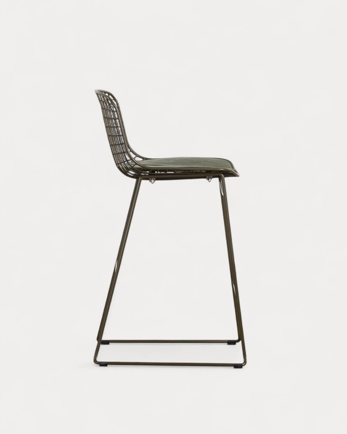 Aras Low Back Metal Bar Stool - Green Nori