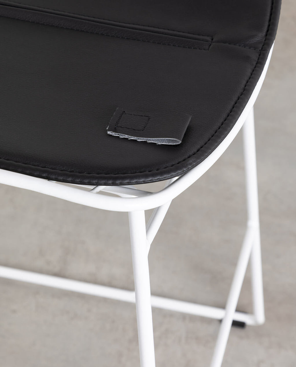 Aras Low Back Metal Bar Stool - Black