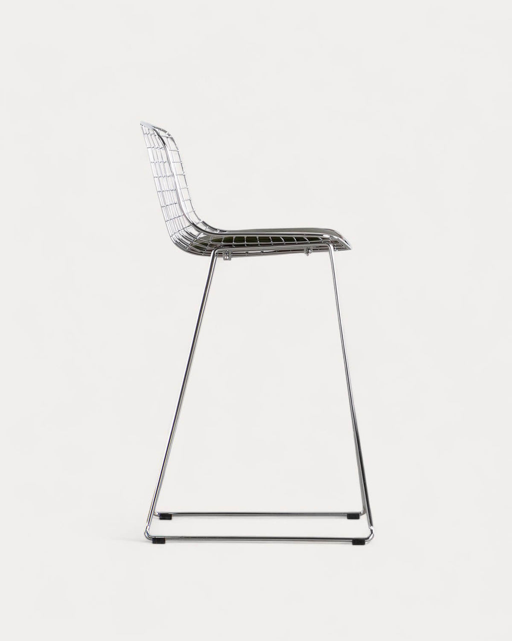Aras Low Back Metal Bar Stool - Chrome gray