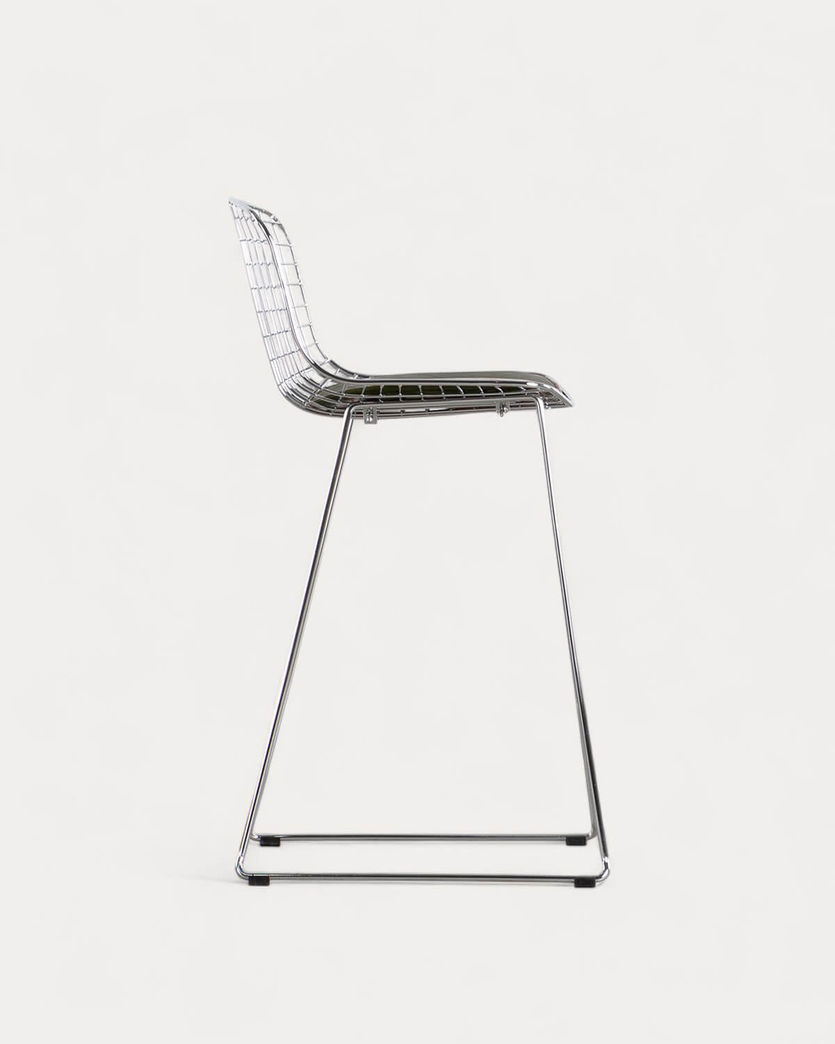 Aras Low Back Metal Bar Stool - Chrome gray