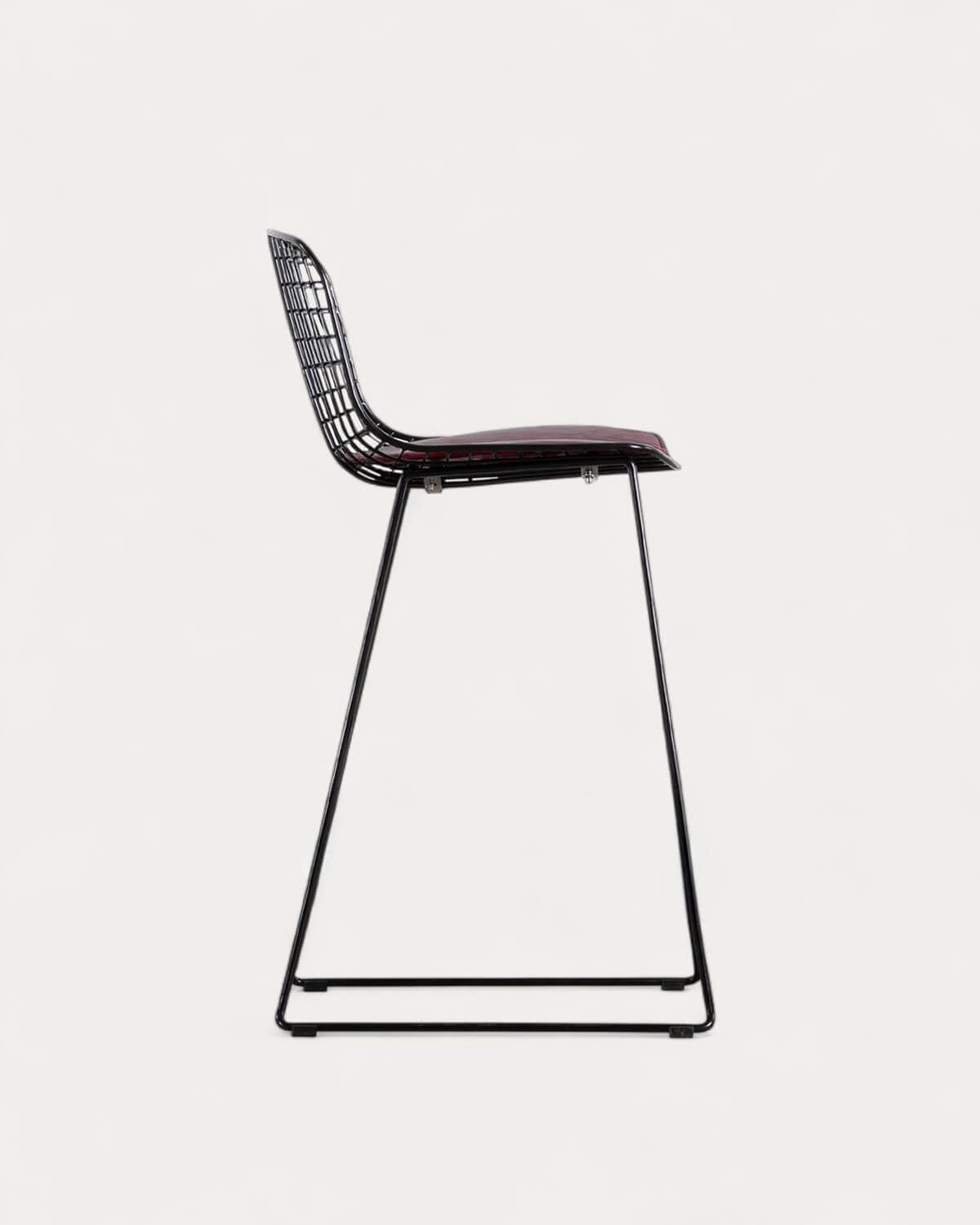 Aras Low Back Metal Bar Stool - Black