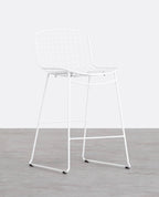 Aras Low Back Metal Bar Stool - Black