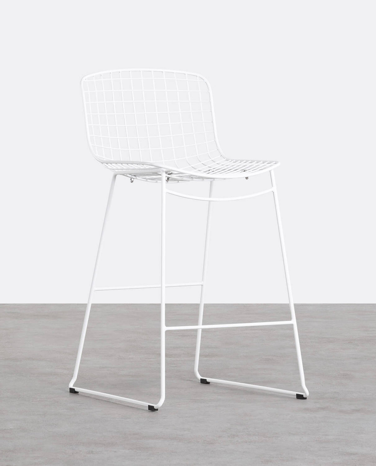 Aras Low Back Metal Bar Stool - Black