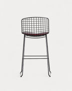 Aras Low Back Metal Bar Stool - Black
