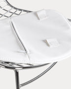 Aras Low Back Metal Bar Stool - Chrome gray