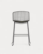 Aras Low Back Metal Bar Stool - Preto Obsidian