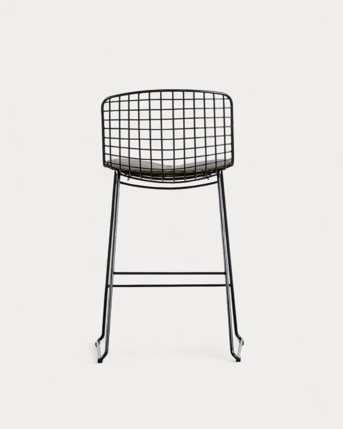 Aras Low Back Metal Bar Stool - Preto Obsidian