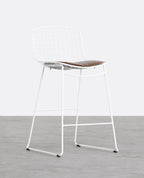 Aras Low Back Metal Bar Stool - Brown Clay