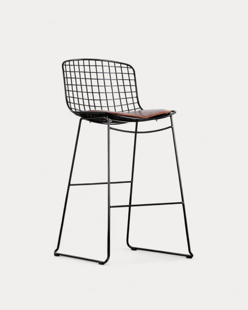 Aras Low Back Metal Bar Stool - Black