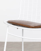 Aras Low Back Metal Bar Stool - Brown Clay