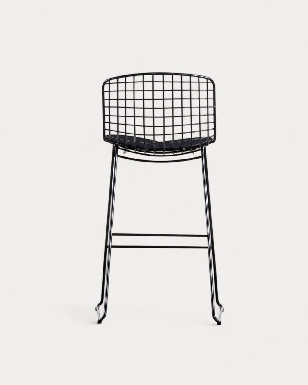 Aras Low Back Metal Bar Stool - Black