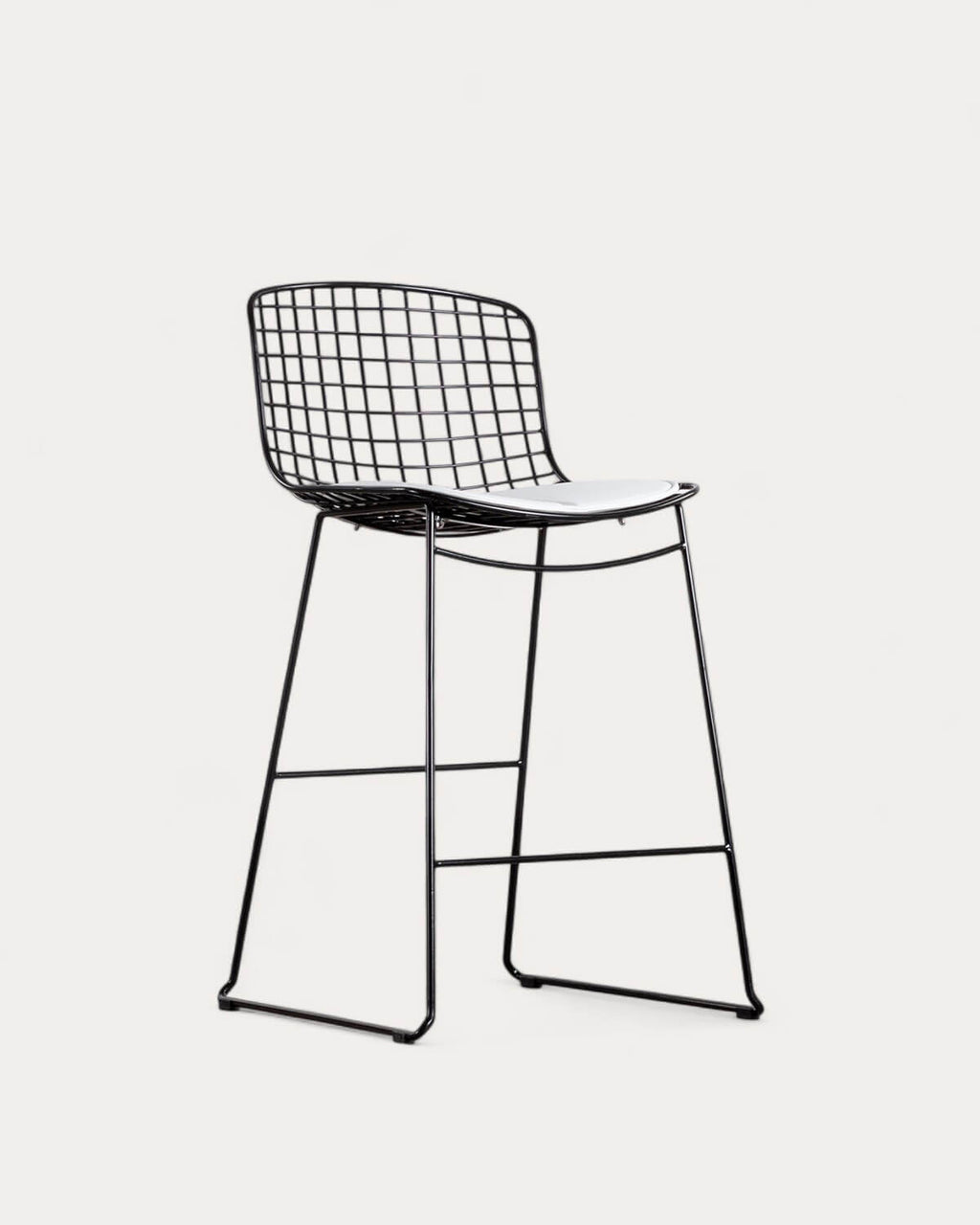 Aras Low Back Metal Bar Stool - Preto Obsidian