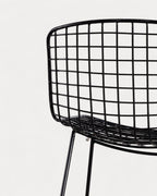 Aras Low Back Metal Bar Stool - Preto Obsidian