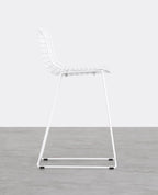 Aras Low Back Metal Bar Stool - Brown Clay
