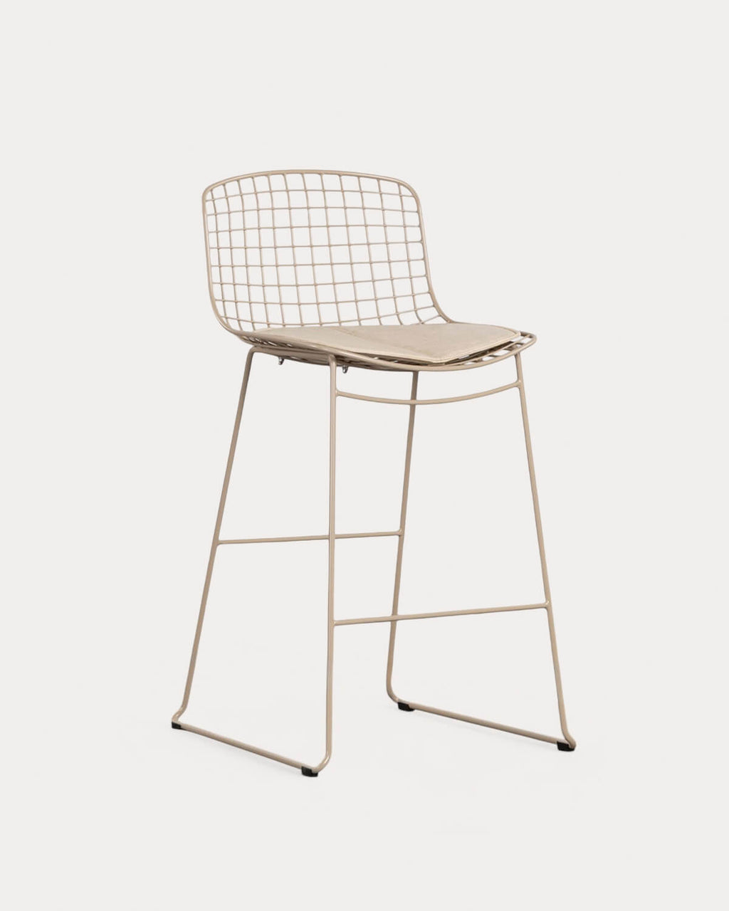 Aras Low Back Metal Bar Stool - Brown Clay