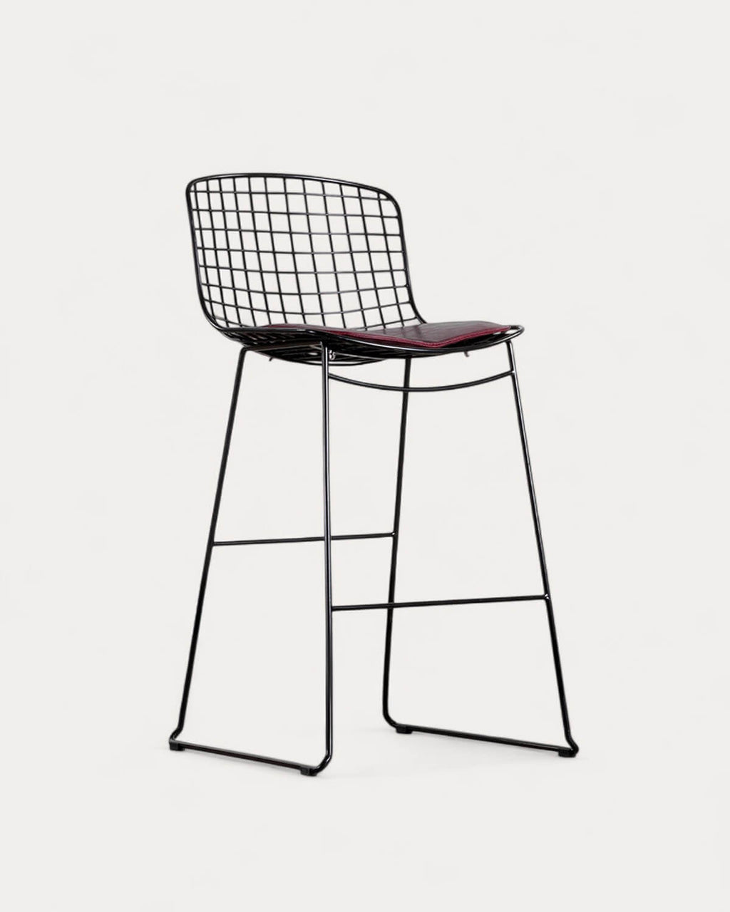 Aras Low Back Metal Bar Stool - Black