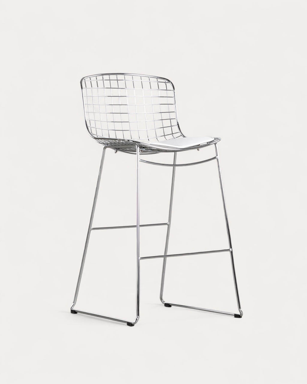 Aras Low Back Metal Bar Stool - Chrome gray
