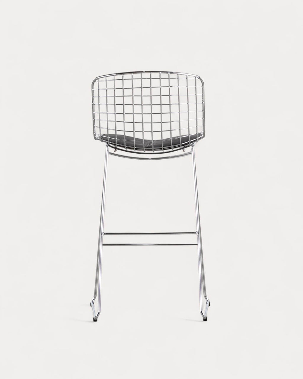 Aras Low Back Metal Bar Stool - Chrome gray