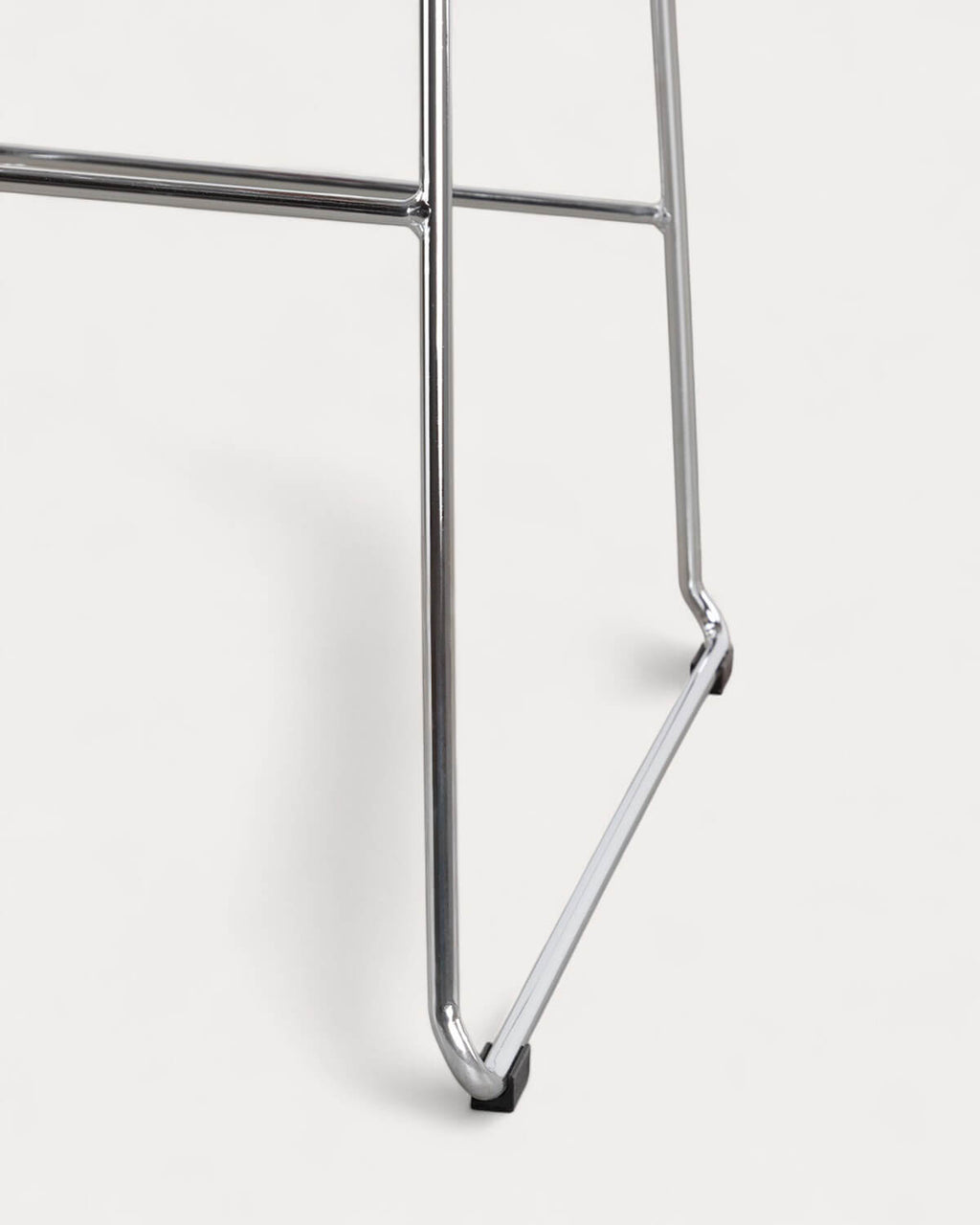 Aras Low Back Metal Bar Stool - Chrome gray