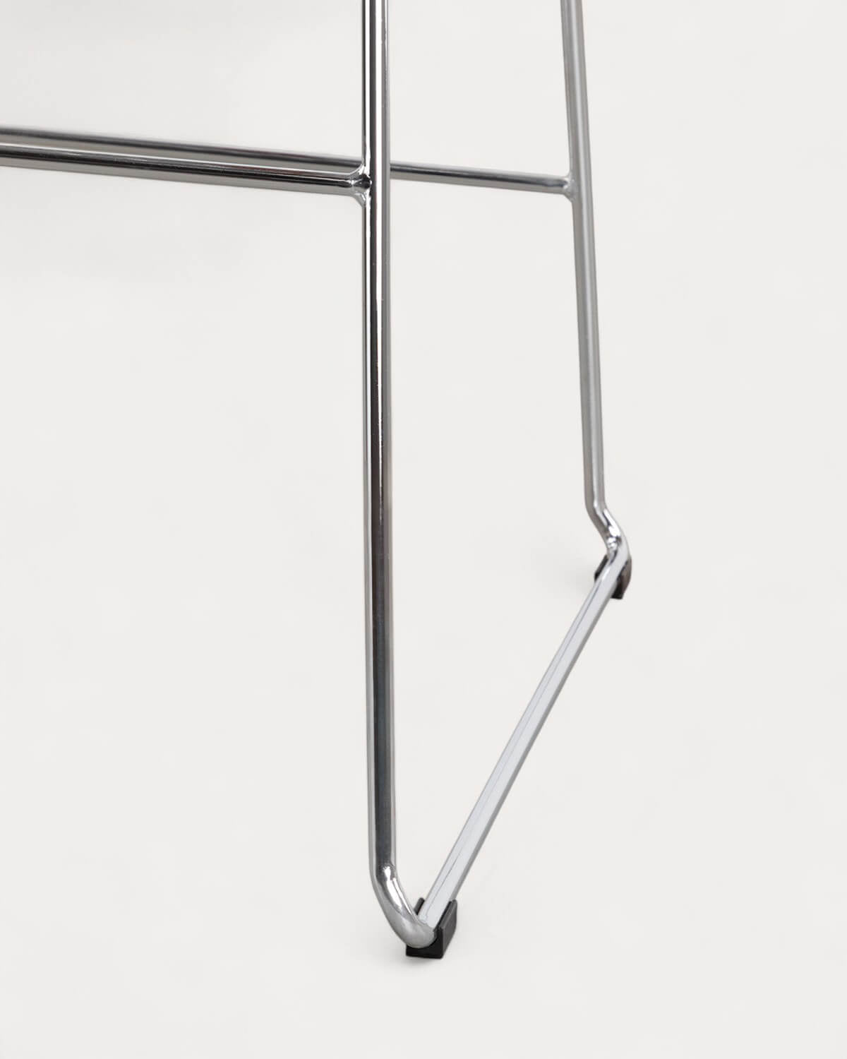 Aras Low Back Metal Bar Stool - Chrome gray