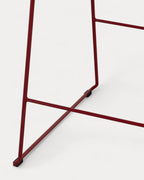 Aras Low Back Metal Bar Stool - Red Tinto