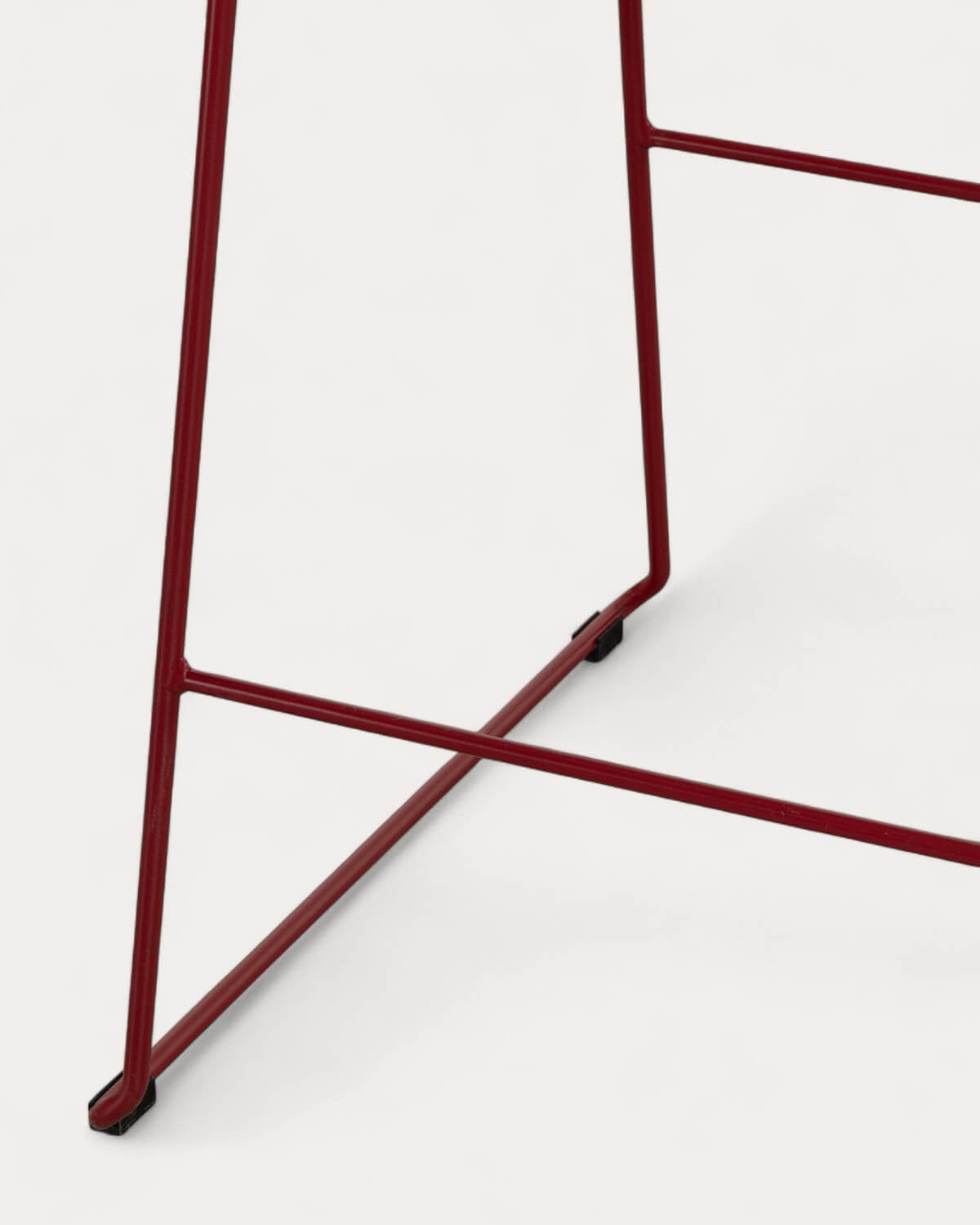 Aras Low Back Metal Bar Stool - Red Tinto