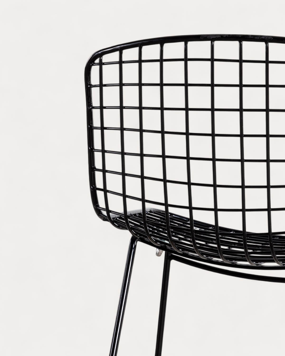 Aras Low Back Metal Bar Stool - Black