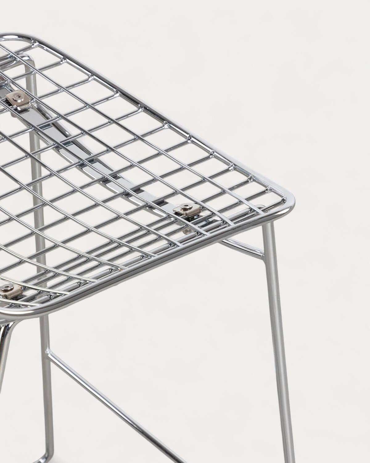 Aras Low Back Metal Bar Stool - Chrome gray
