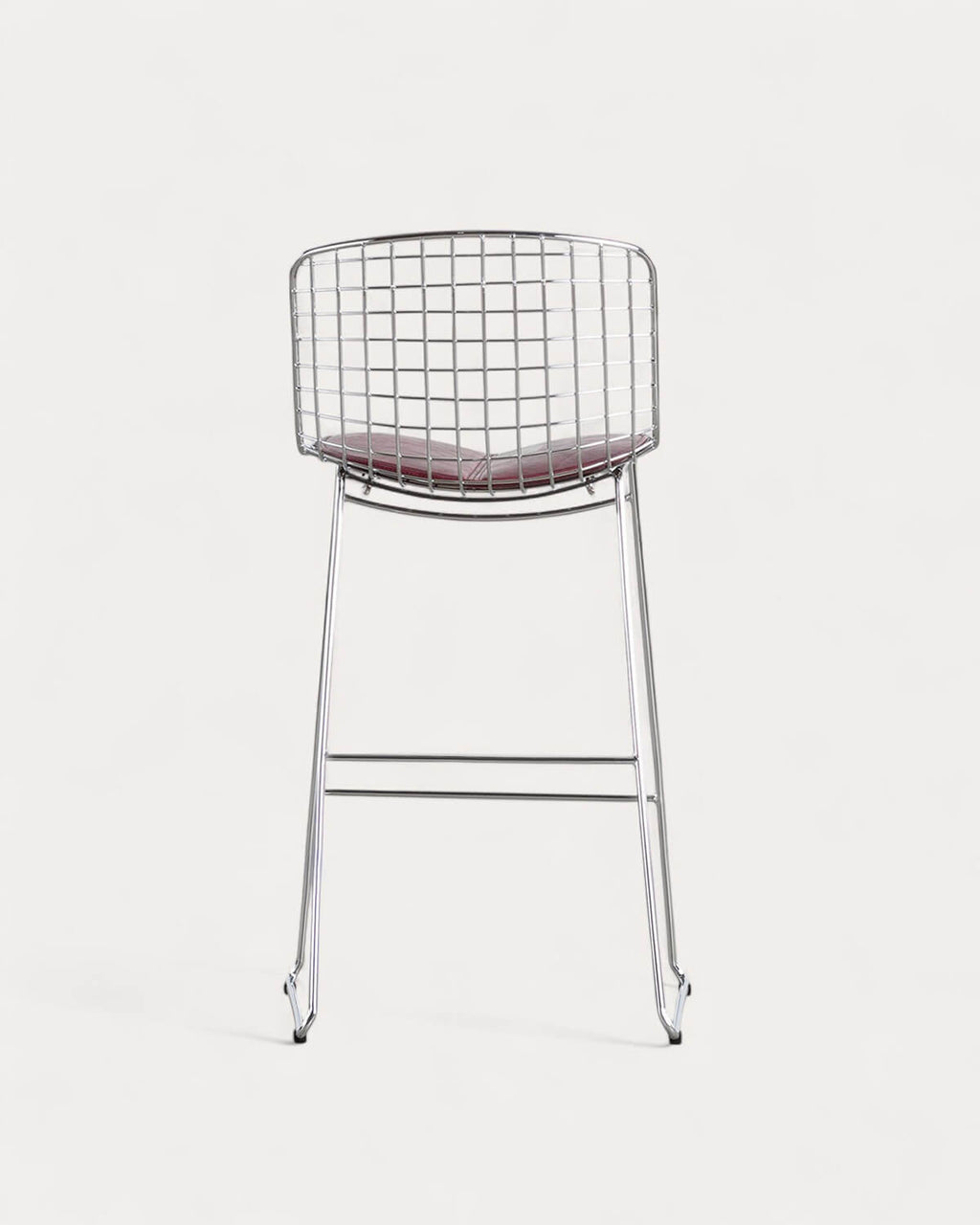Aras Low Back Metal Bar Stool - Chrome gray