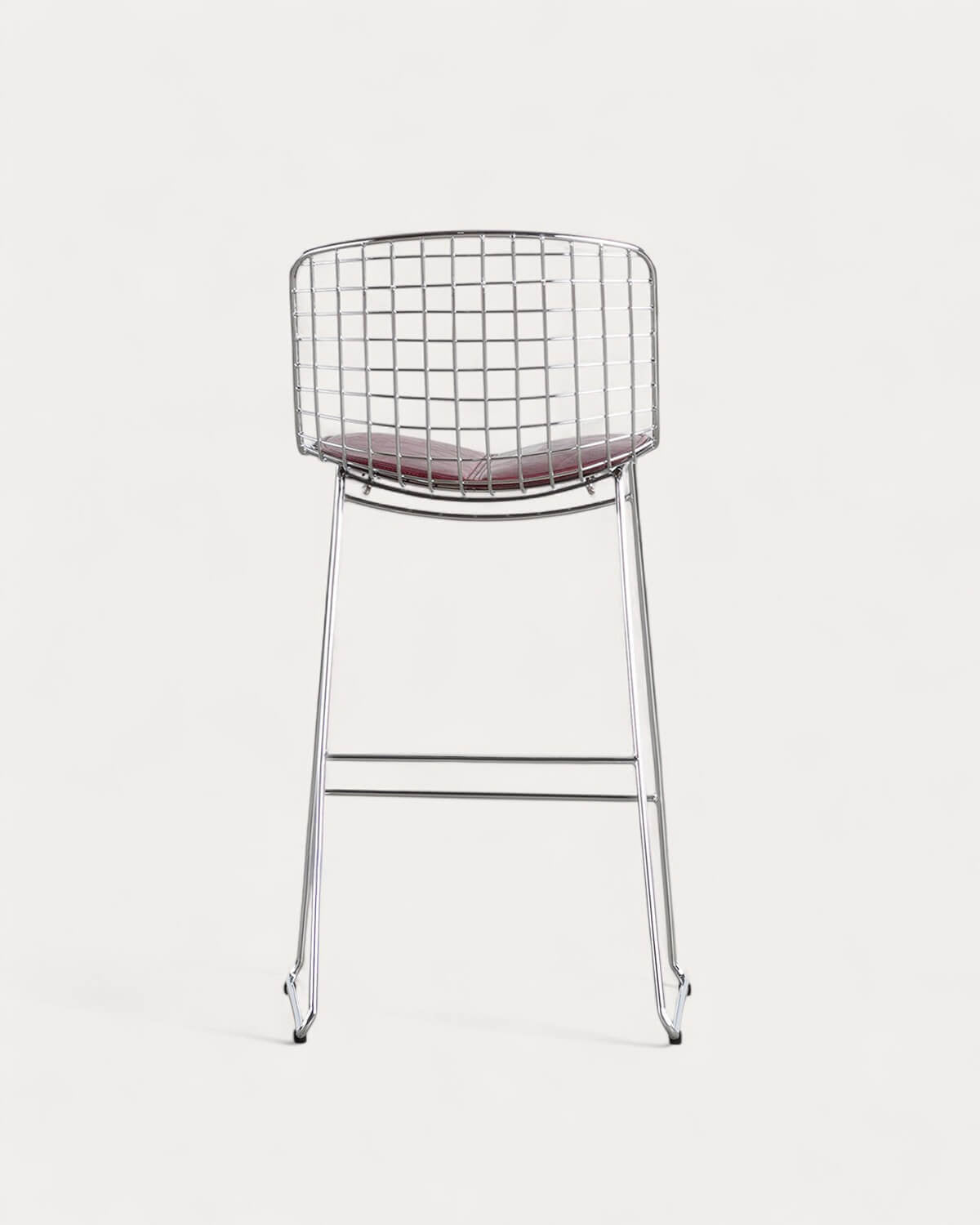 Aras Low Back Metal Bar Stool - Chrome gray