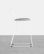 Aras Low Back Metal Bar Stool - Black