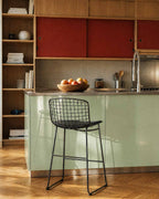 Aras Low Back Metal Bar Stool - Preto Obsidian