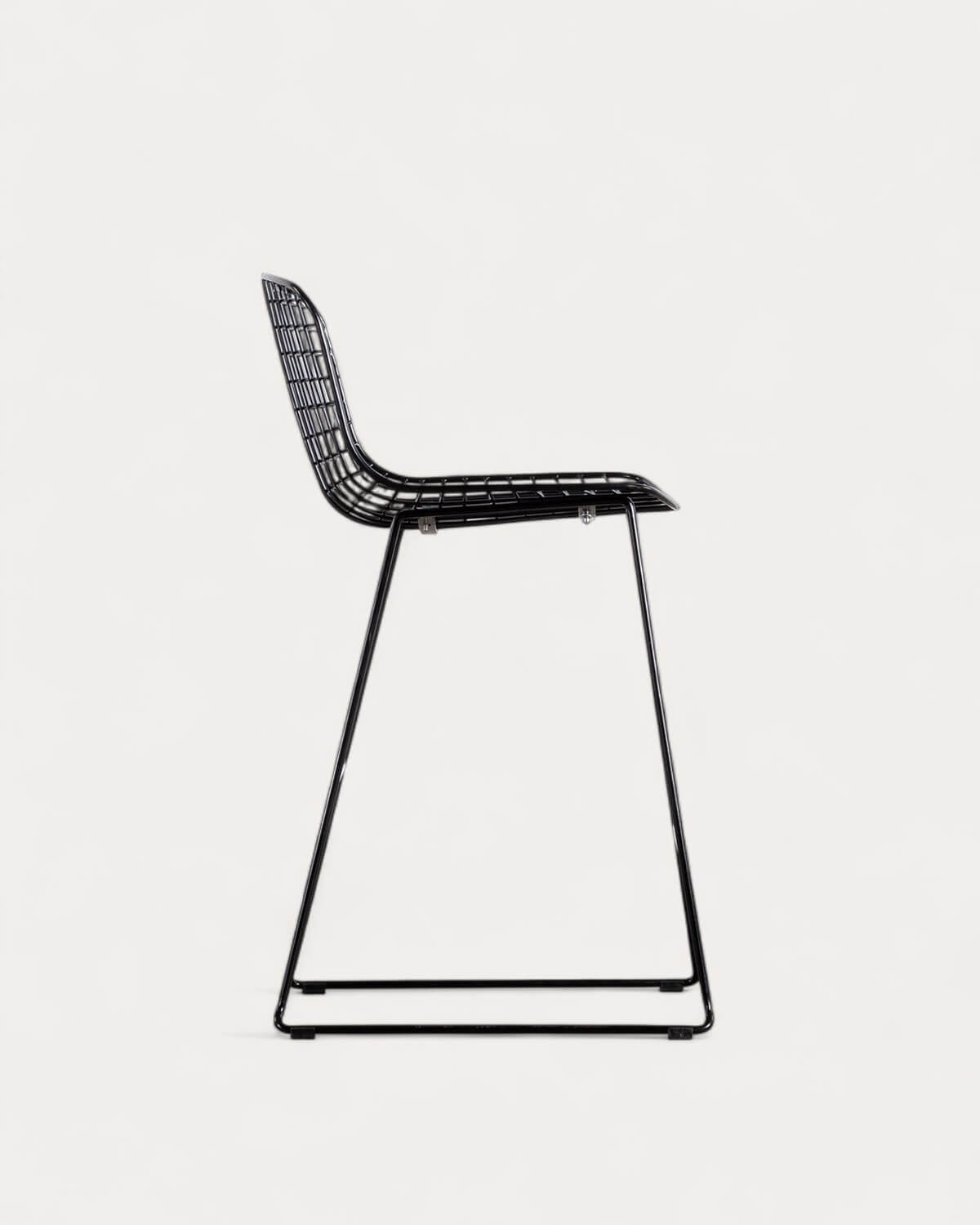 Aras Low Back Metal Bar Stool - Preto Obsidian