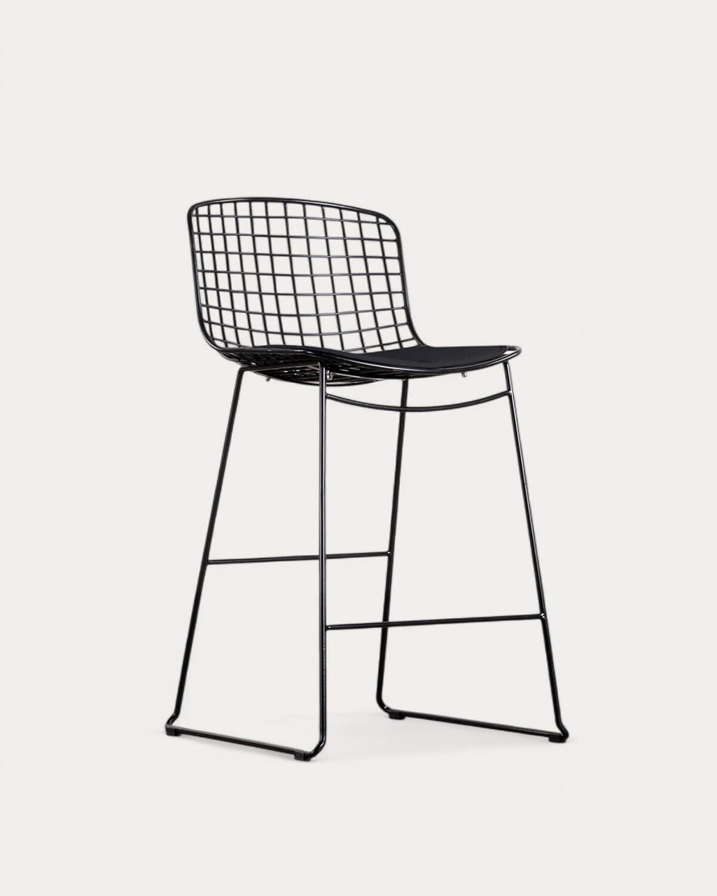 Aras Low Back Metal Bar Stool - Preto Obsidian