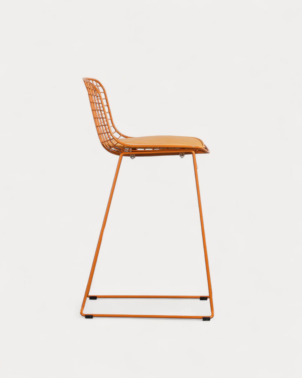 Aras Low Back Metal Bar Stool - Orange Terra