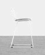 Aras Low Back Metal Bar Stool - Chrome gray
