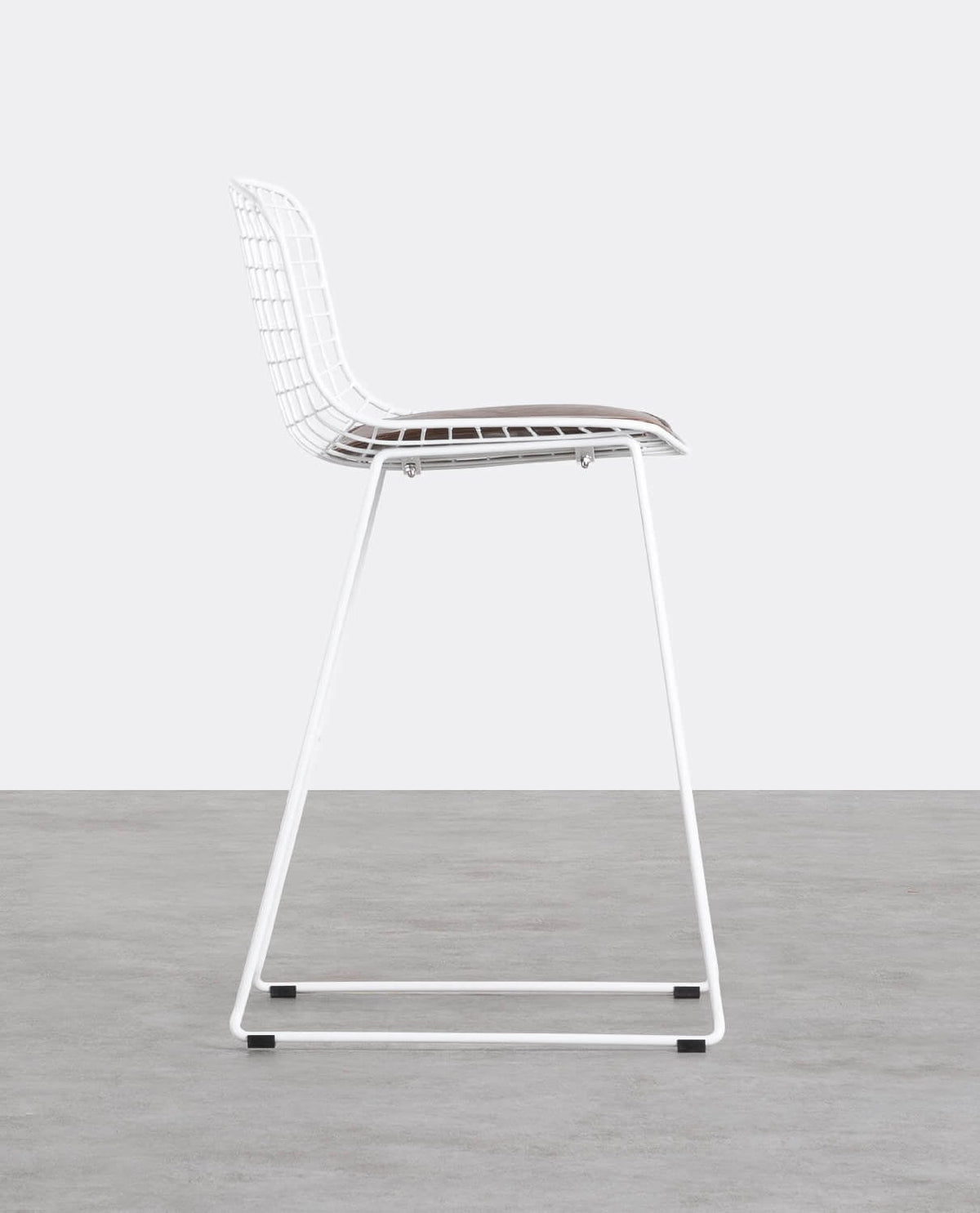 Aras Low Back Metal Bar Stool - Chrome gray