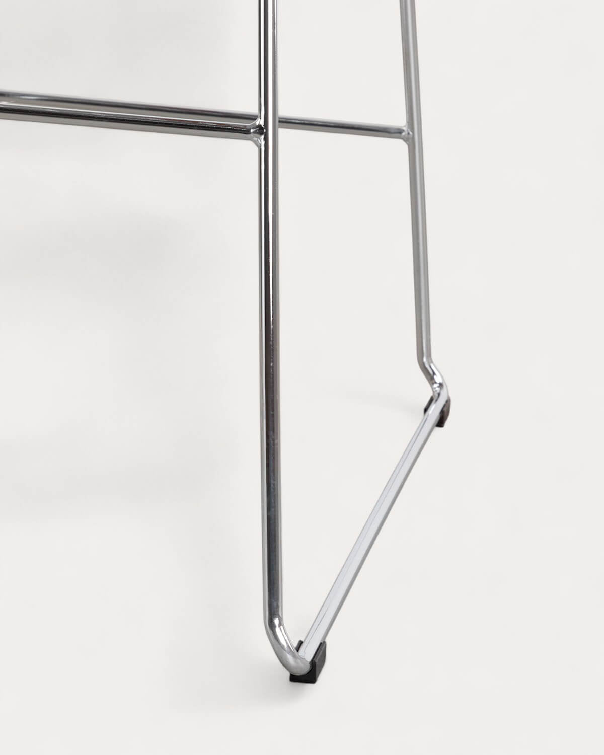 Aras Low Back Metal Bar Stool - Chrome gray