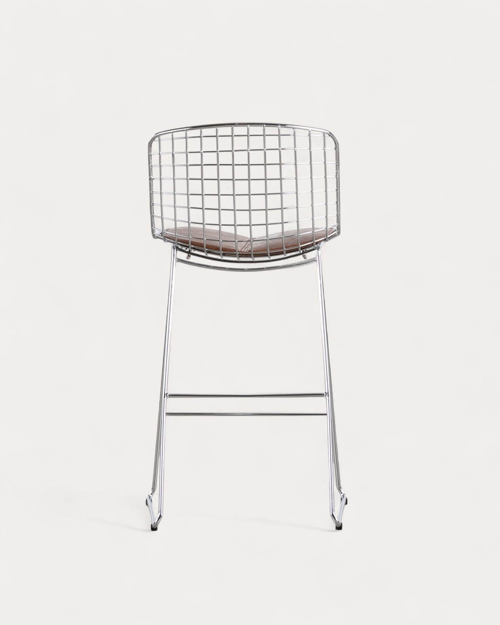 Aras Low Back Metal Bar Stool - Chrome gray