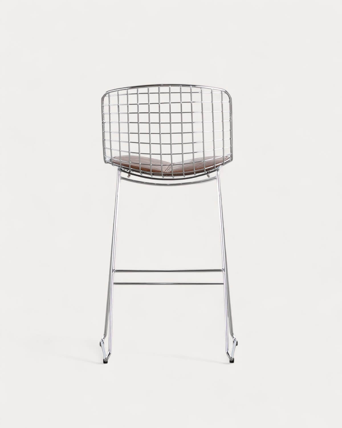 Aras Low Back Metal Bar Stool - Chrome gray