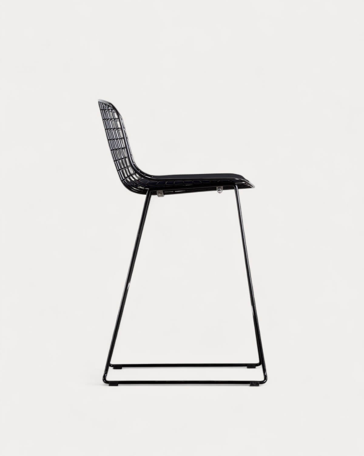 Aras Low Back Metal Bar Stool - Preto Obsidian