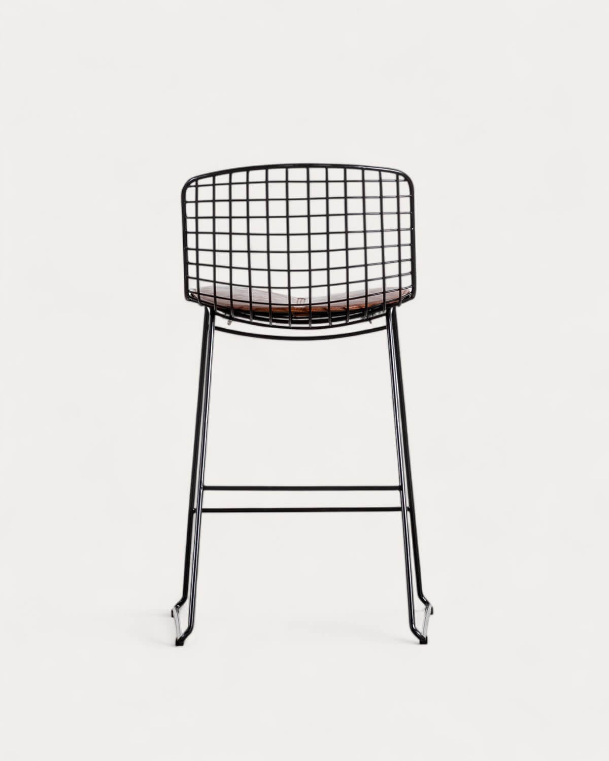 Aras Low Back Metal Bar Stool - Preto Obsidian