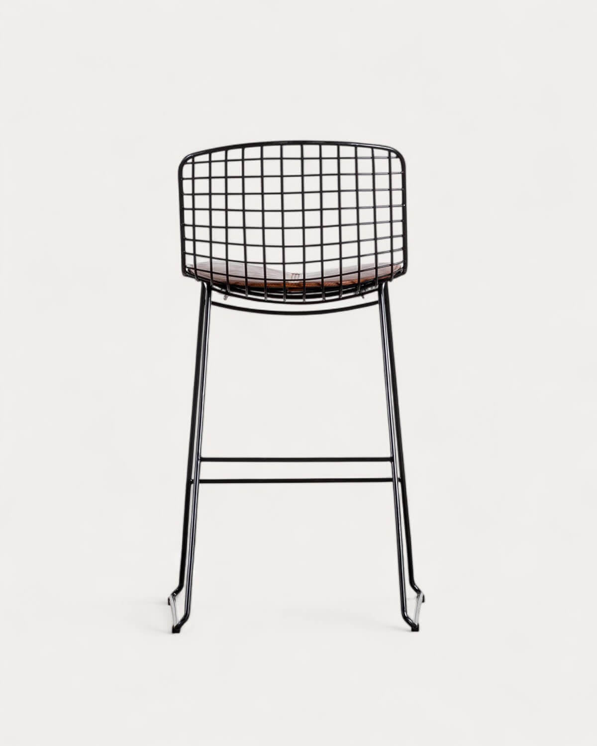 Aras Low Back Metal Bar Stool - Black