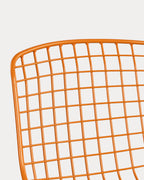 Aras Low Back Metal Bar Stool - Orange Terra