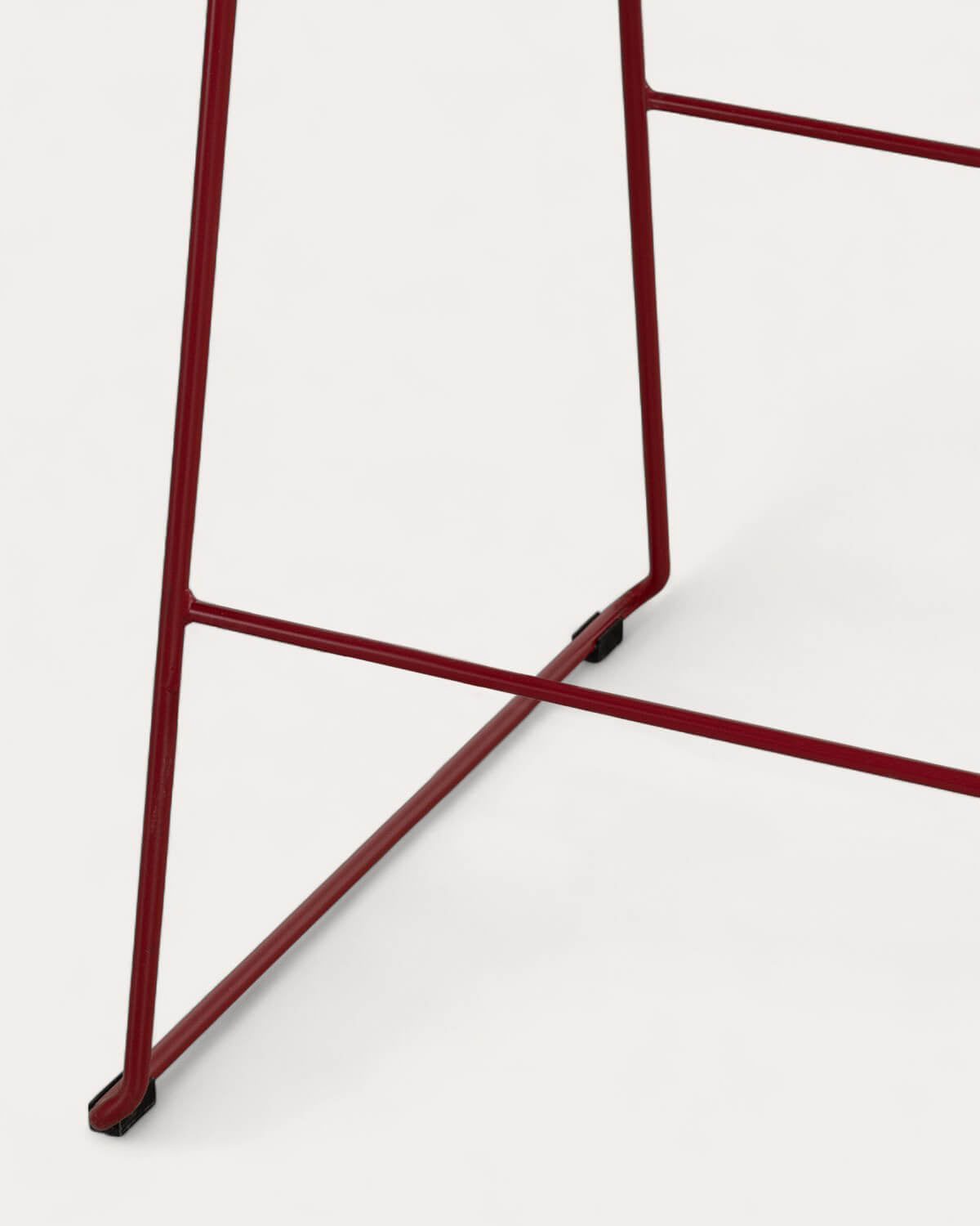 Aras Low Back Metal Bar Stool - Red Tinto