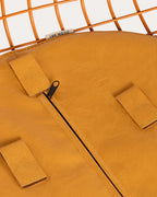 Aras Low Back Metal Bar Stool - Orange Terra