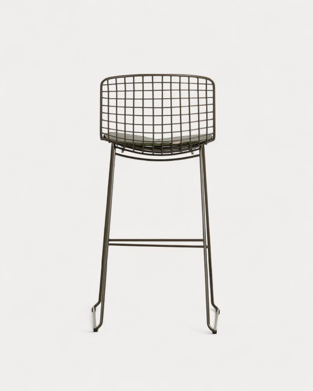 Aras Low Back Metal Bar Stool - Green Nori