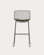 Aras Low Back Metal Bar Stool - Green Nori
