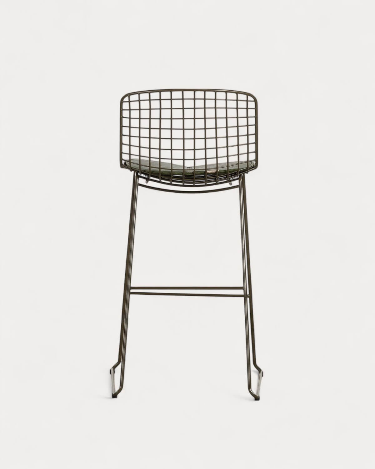 Aras Low Back Metal Bar Stool - Green Nori
