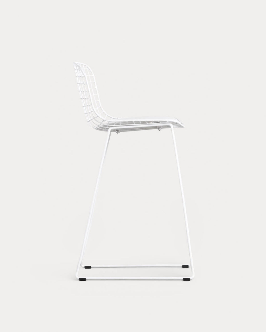 Aras Low Back Metal Bar Stool - Polar White